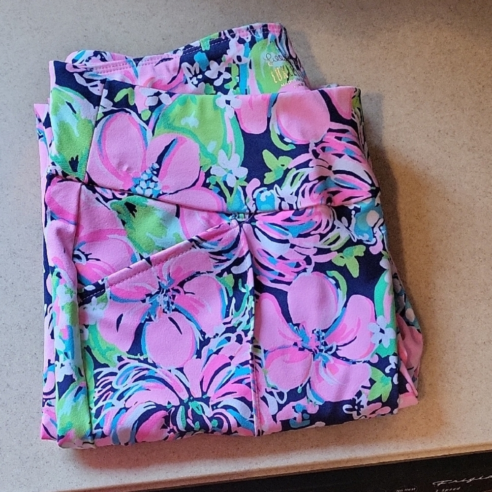 Lilly Pulitzer Pink and Green Cropped Pants